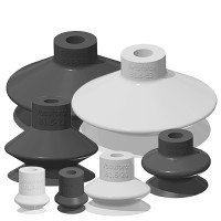Single Bellows Suction Cups - Barb Fitting